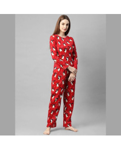 Rigo-Women-Red-Printed-Cotton-Full-Sleeve-Night-Suit